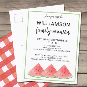 Carte postale Invitation de réunion familiale Wate