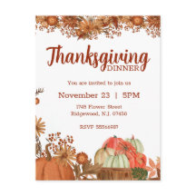 Invitation de Thanksgiving Conception d'automne