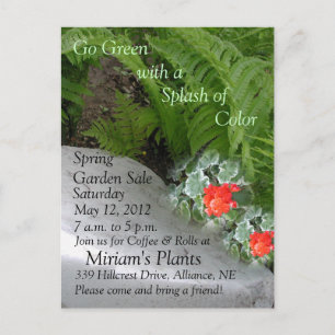 Carte Postale Invitation de vente de jardin