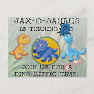 Carte Postale Invitation Dino PERSONNALISÉ