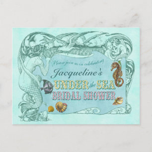 Carte postale Invitation douche nuptiale sous la m