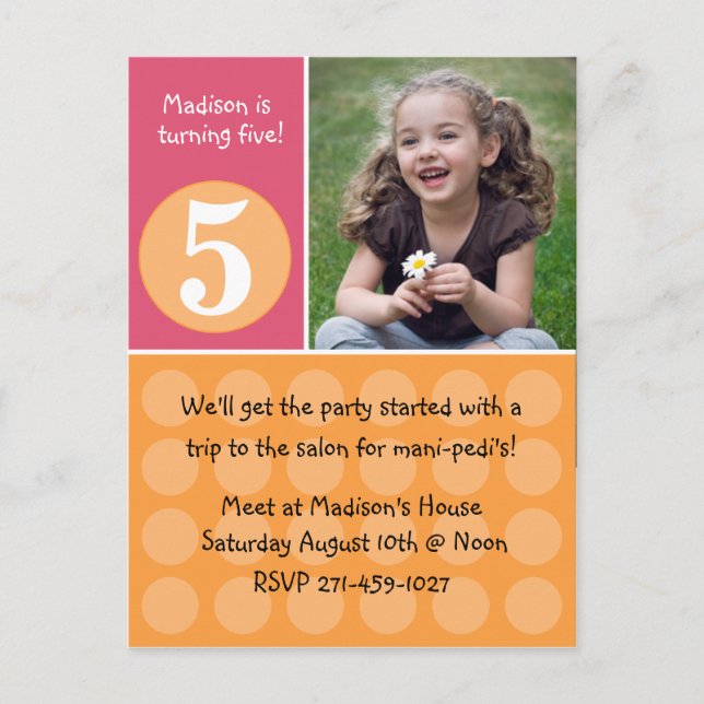 Carte Postale Invitation du Anniversaire de enfant (Devant)