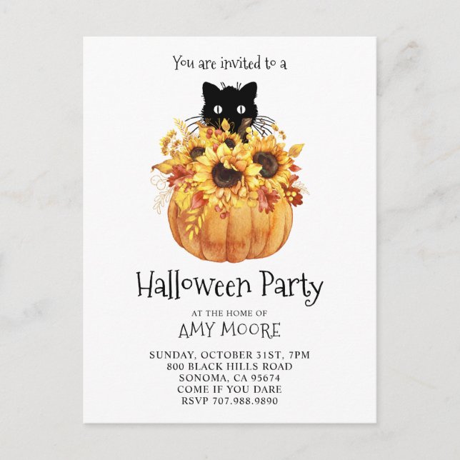 Carte Postale Invitation du citrouille Halloween (Devant)
