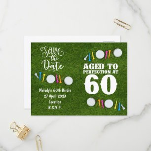 Carte Postale Invitation du Golf Party Enregistrer la date 60e a
