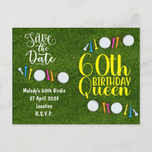Carte Postale Invitation du Golf Party Enregistrer la date 60e a
