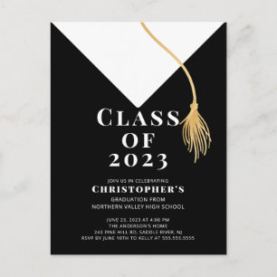 Carte Postale Invitation du Grad Casquette Graduation Party