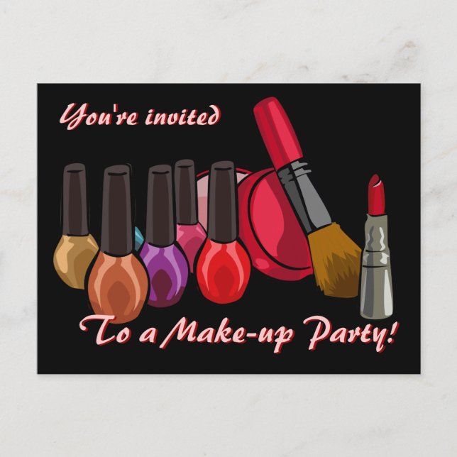 Carte Postale Invitation du groupe de maquillage (Devant)