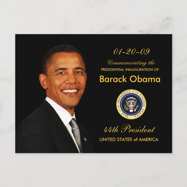 Carte Postale Invitation du parti d'investiture Obama - Formal (Devant)