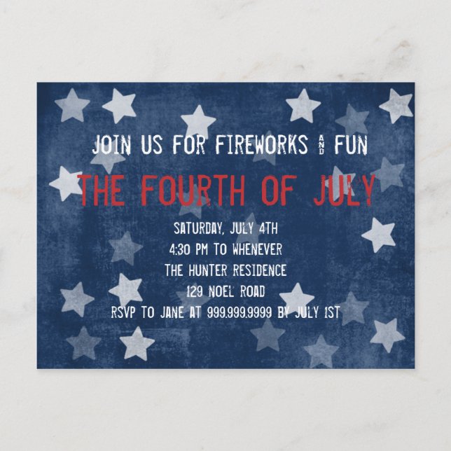 Carte postale Invitation du Parti du 4 juillet (Devant)