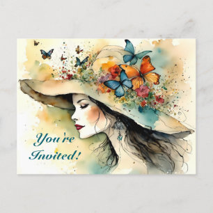 CARTE POSTALE INVITATION DU PARTI FANCY CASQUETTE DERBY