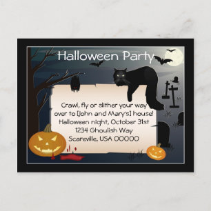 Carte Postale Invitation du parti Halloween