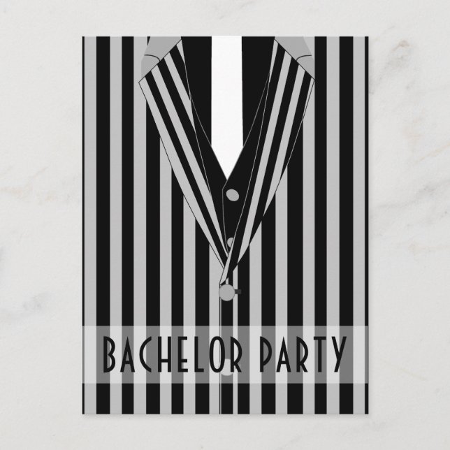 Carte Postale Invitation du parti mafia Suit Bachelor Party (Devant)