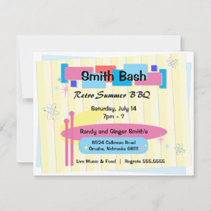 Carte postale Invitation du Parti rétro