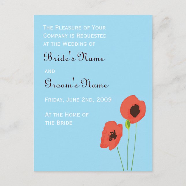 Carte Postale Invitation du pavot (Devant)