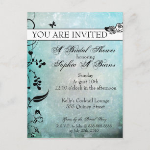 Carte Postale Invitation du Rose de tatouage et des lueurs nupti