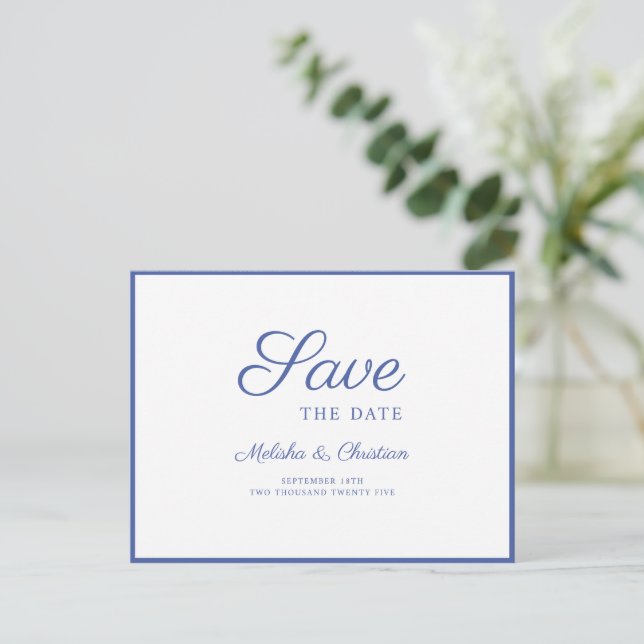 Carte Postale Invitation Enregistrer La Date. (Debout devant)