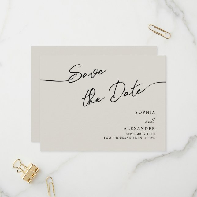 Carte Postale Invitation Enregistrer La Date. (Devant/Arrière en situation)