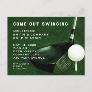 Carte postale Invitation Événement Golf