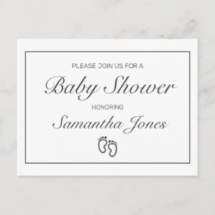 Carte postale Invitation Faire-part Baby shower bl