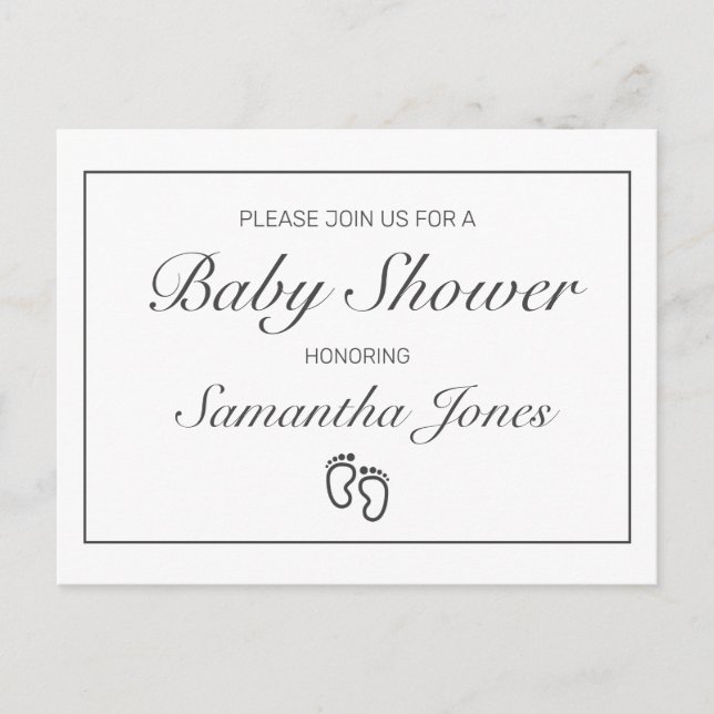 Carte postale Invitation Faire-part Baby shower bl (Devant)