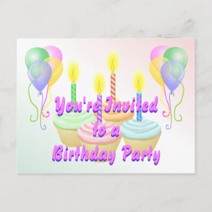Carte postale Invitation fête d'anniversaire