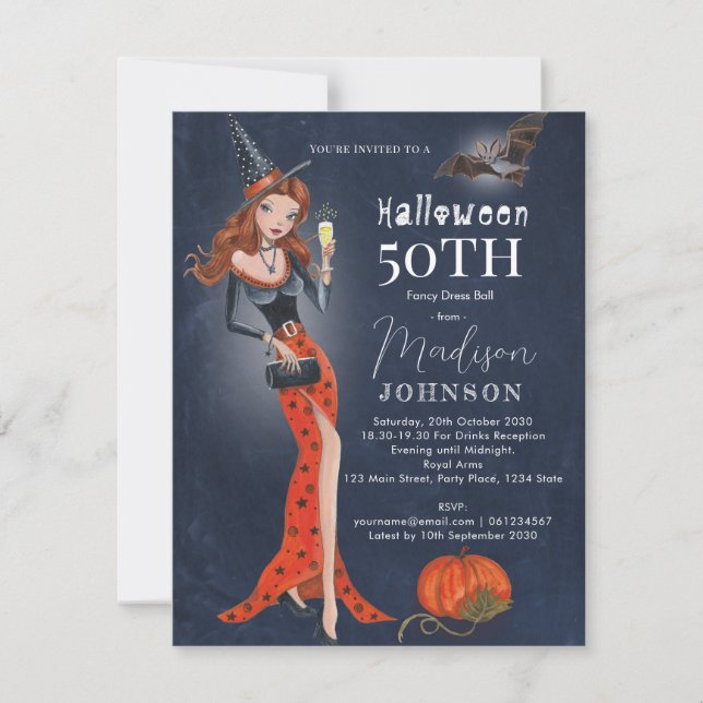 Carte postale Invitation fête d'anniversaire 50 Ha (Devant)