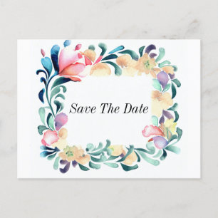 Carte postale Invitation Fleurs colorées