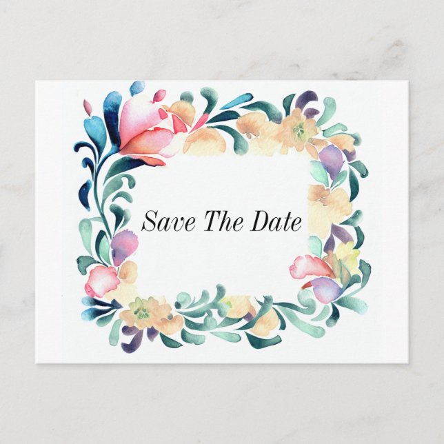 Carte postale Invitation Fleurs colorées (Devant)