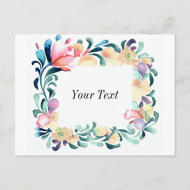 Carte postale Invitation Fleurs colorées (Devant)