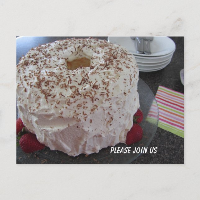 Carte Postale Invitation Gâteau Ange (Devant)