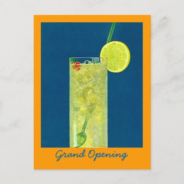 CARTE POSTALE INVITATION GRAND OUVERTURE ~ HAPPY HOUR POSTCARD (Devant)
