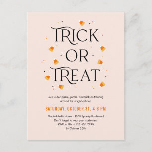 Carte postale Invitation Halloween Trick ou Treat