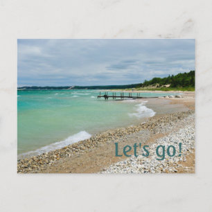 Carte Postale Invitation Lake Party