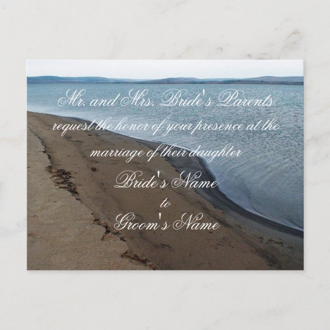 Carte postale Invitation Mariage Plage. (Devant)