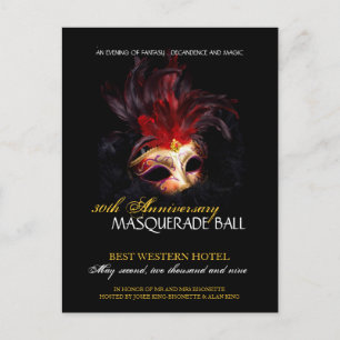 Carte Postale Invitation Masquerade Ball
