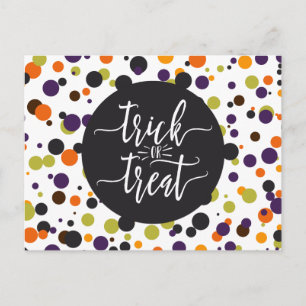 Carte Postale Invitation moderne Halloween Trick or Treat