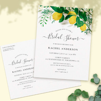 Carte postale Invitation nuptiale citron frais