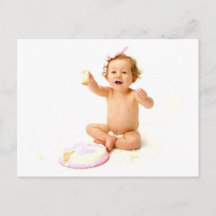 Carte Postale Invitation photo pour le premier anniversaire
