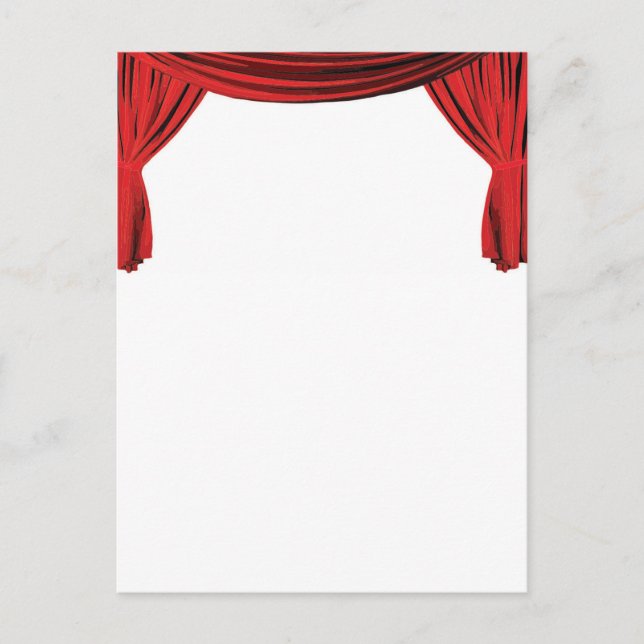Carte Postale Invitation rideau en velours rouge fantaisie (Devant)