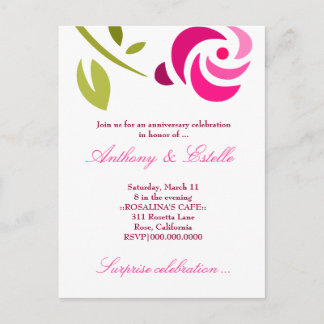 CARTE POSTALE INVITATION ROSE 311-ÉLÉGANTE