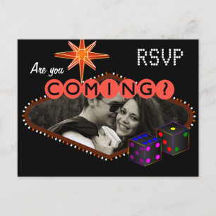 Carte Postale Invitation RSVP de réception de mariage à Las Vega