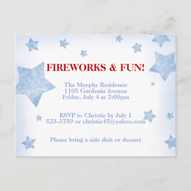 Carte Postale Invitation Stars (Devant)