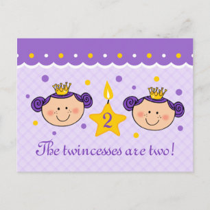 Carte postale Invitation Twincess 2e anniversaire