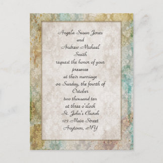Carte Postale Invitation Vieed Mariage damassé