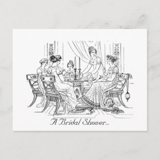 Carte Postale Invitation vintage de douche nuptiale