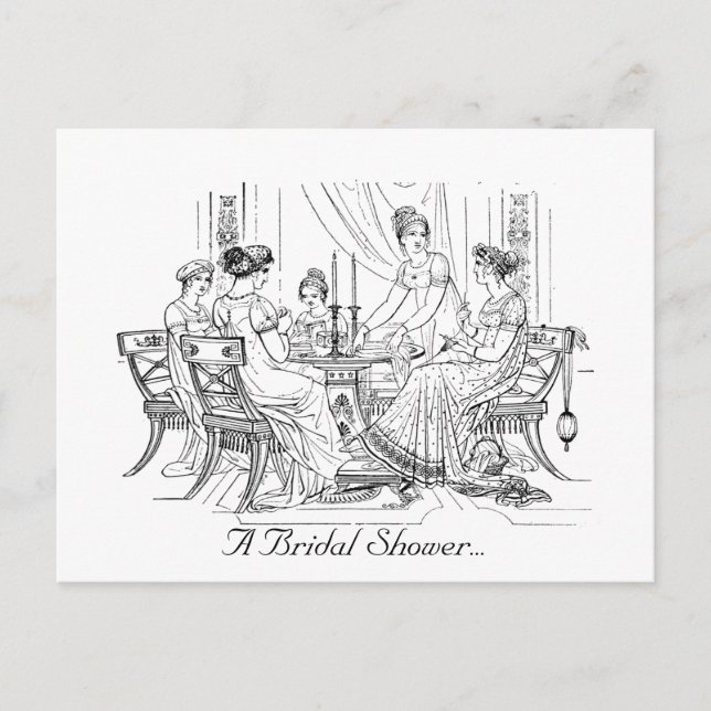 Carte Postale Invitation vintage de douche nuptiale (Devant)