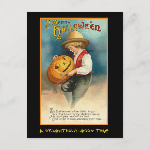 Carte Postale Invitation vintage De La Fête D'Halloween Avec Un 