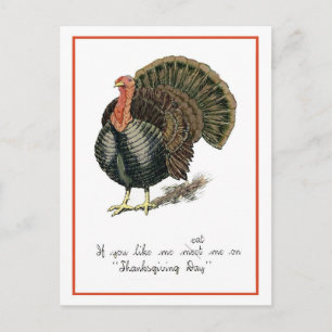 Carte Postale Invitation vintage de Thanksgiving