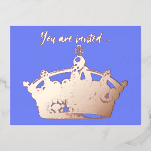 Carte postale Invitation vintage Gold Crown Frame