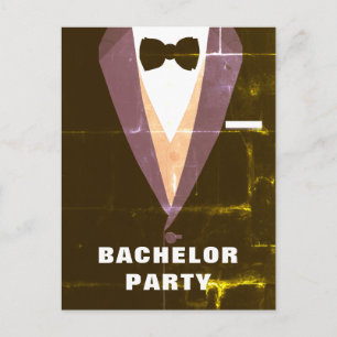 Carte Postale Invitation vintage Tuxedo Bachelor Party